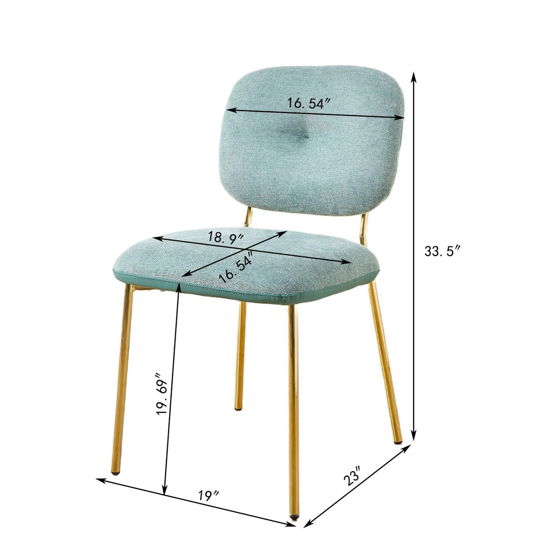 Buy farmhouse furniture Beige &amp; Green Upholstered Modern Dining Chairs Set of 2 - Modern Cottage Farmhouse Furniture