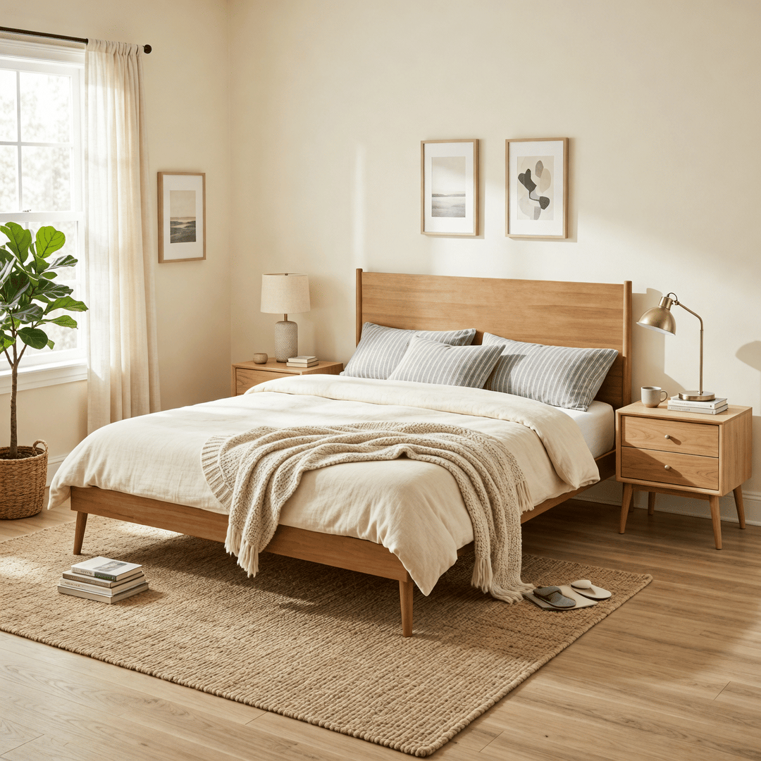Buy farmhouse furniture Cohron Solid Wood Platform Bed (CAL KING BED) - Modern Cottage Farmhouse Furniture