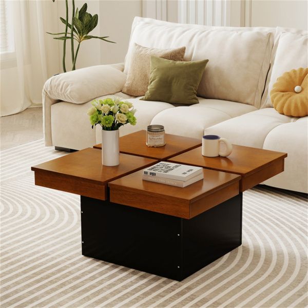 Buy farmhouse furniture Birch Wood Farm | Modern Farmhouse Luxury Square Floating Coffee - Modern Cottage Farmhouse Furniture