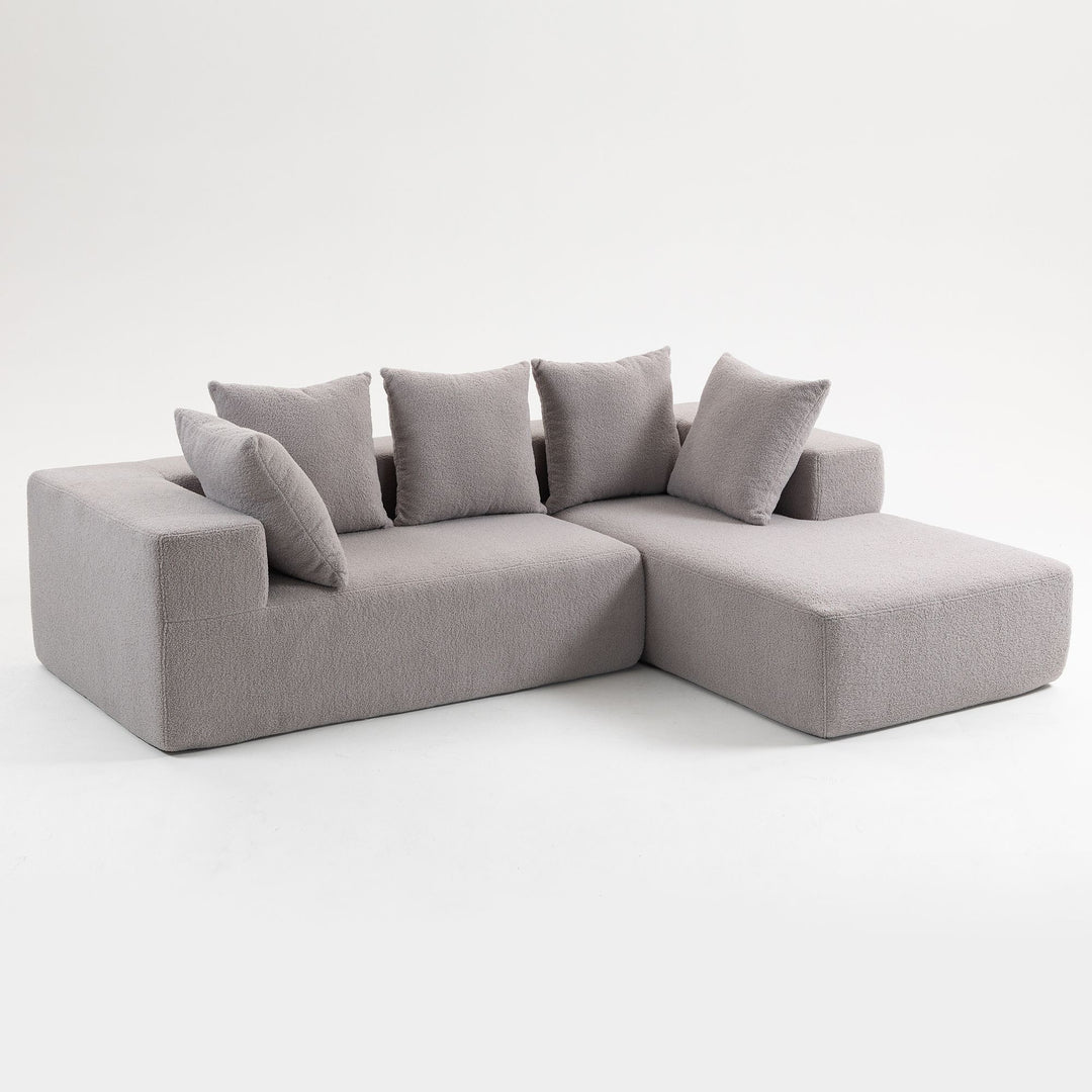 Buy farmhouse furniture Sole Terra | Simple Bouclé Minimalist Apartment Farmhouse Sofa Couch - Modern Cottage Farmhouse Furniture