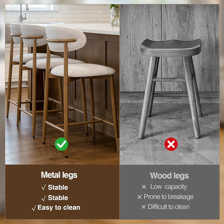 Buy farmhouse furniture Beige Modern Cottage Farmhouse Counter Bar Stools Set of 2 - Modern Cottage Farmhouse Furniture