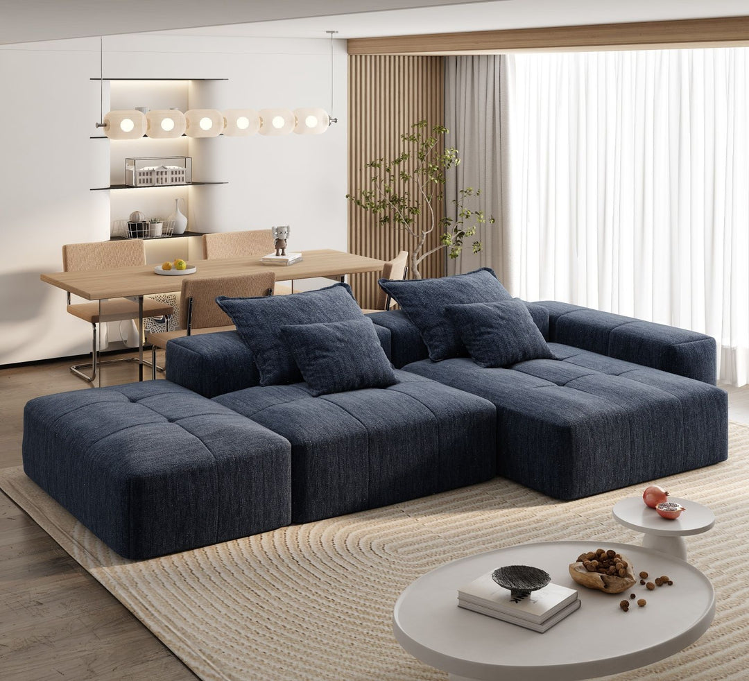 Buy farmhouse furniture The Blue Ridge | Modern Contemporary Farmhouse Oversized Modular Sectional Sofa with Ottoman - Modern Cottage Farmhouse Furniture