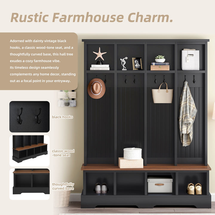 Buy farmhouse furniture Farmhouse Elegant Rustic Mudroom Entrance Entryway Bench - Modern Cottage Farmhouse Furniture