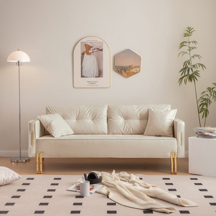 Buy farmhouse furniture Modern Farmhouse Cottage Upholstered 3-Seater Sofa Couch - Modern Cottage Farmhouse Furniture