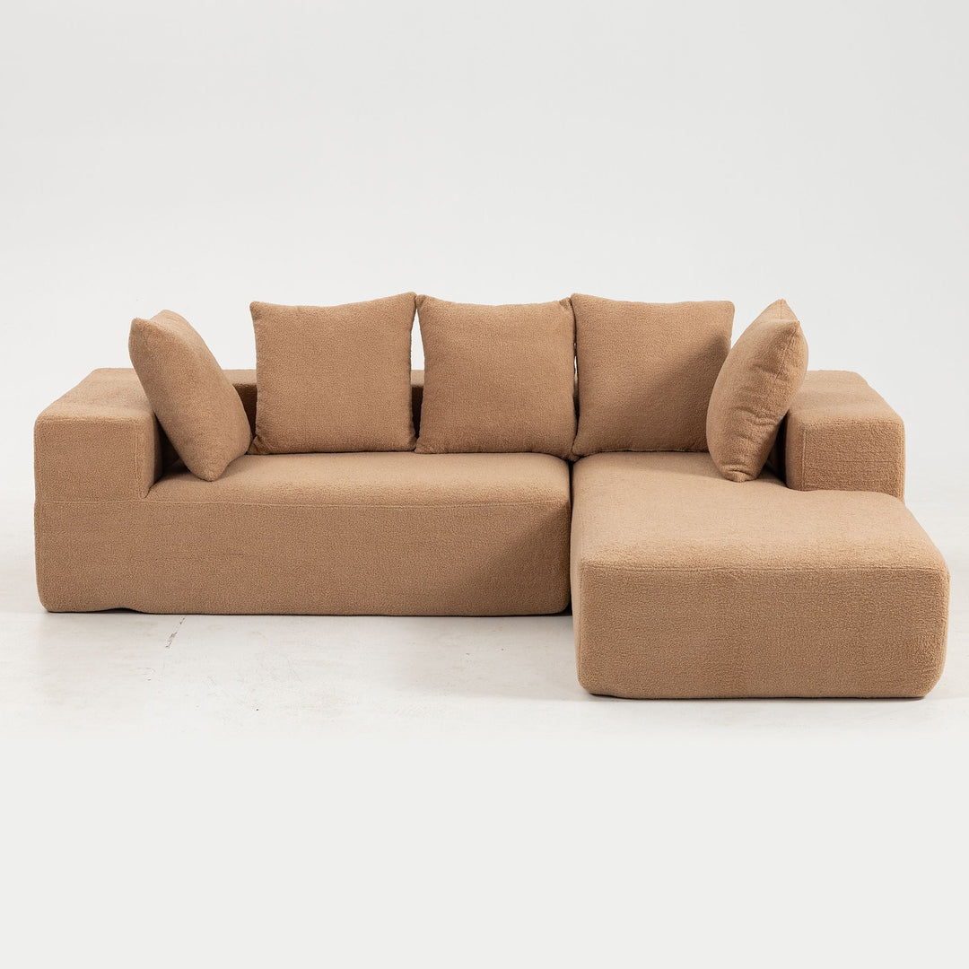 Buy farmhouse furniture Sole Terra | Simple Bouclé Minimalist Apartment Farmhouse Sofa Couch - Modern Cottage Farmhouse Furniture