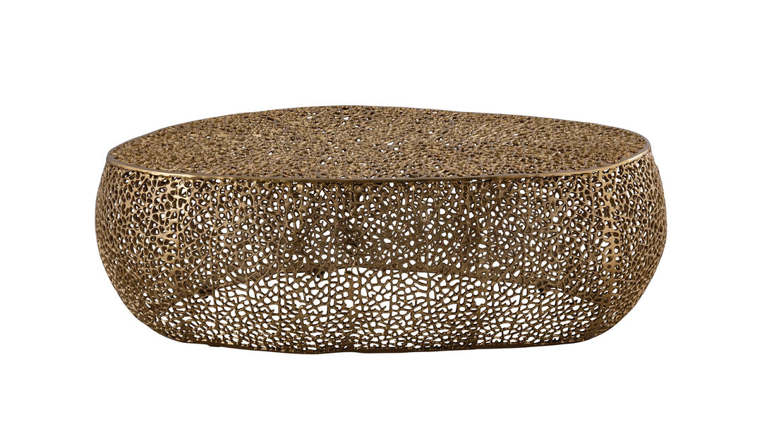 Buy farmhouse furniture Amber Leaf Acres | Oval Bronze Gold Modern Coffee Table - Modern Cottage Farmhouse Furniture