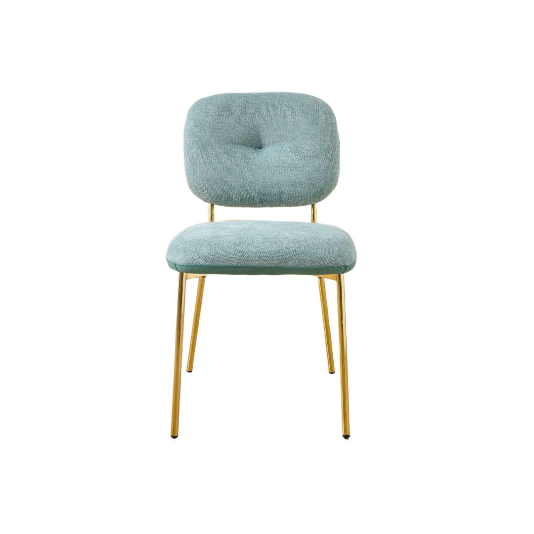 Buy farmhouse furniture Beige &amp; Green Upholstered Modern Dining Chairs Set of 2 - Modern Cottage Farmhouse Furniture