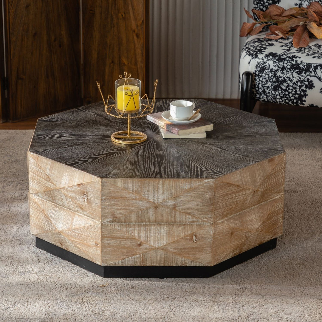 Buy farmhouse furniture Sage Creek Acres | Large Modern Farmhouse Octagon Coffee Table - Modern Cottage Farmhouse Furniture