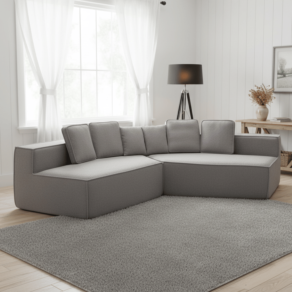 Buy farmhouse furniture The Haven • Extra Large Extra Wide Modular Modern Farmhouse Compressed Sofa - Modern Cottage Farmhouse Furniture