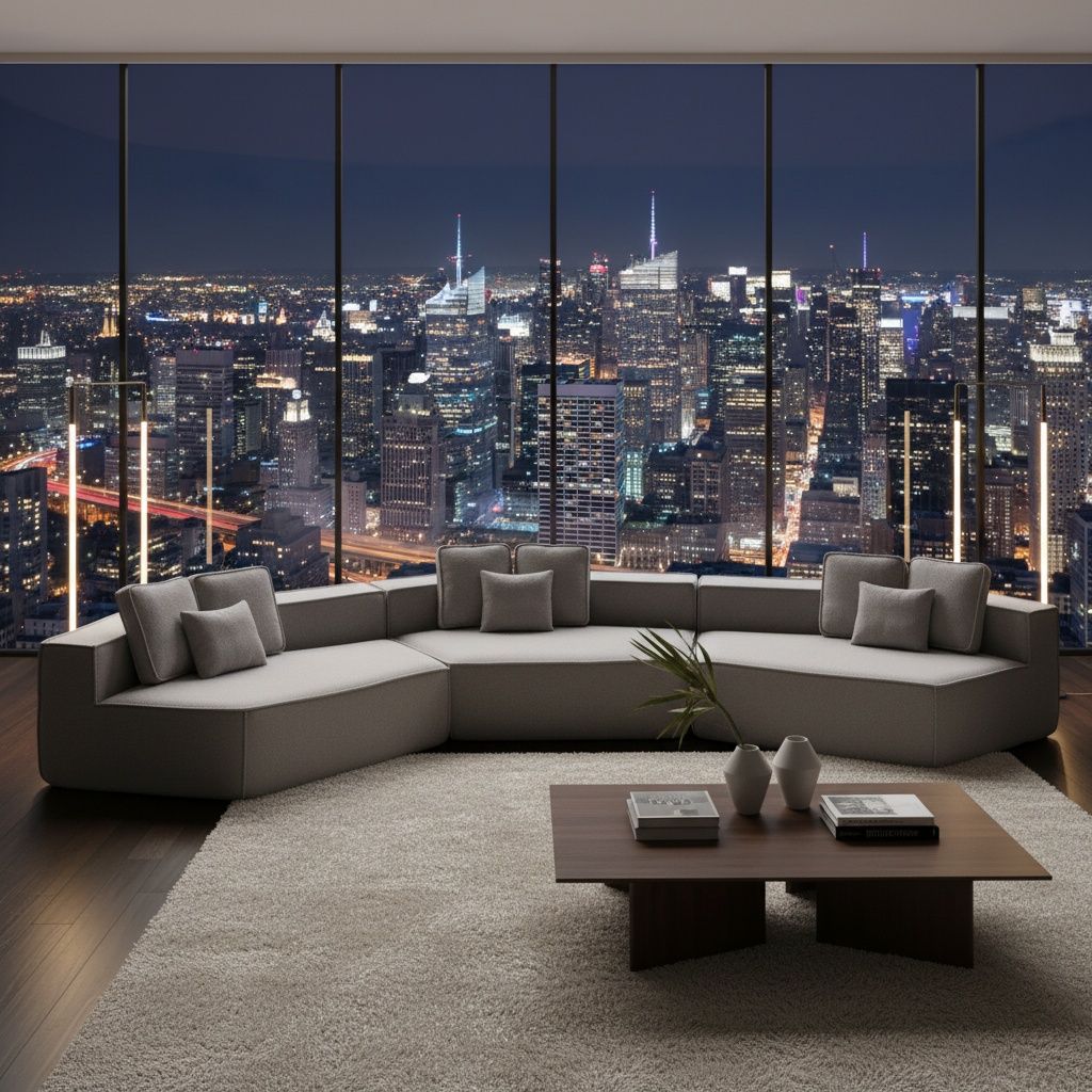 Buy farmhouse furniture Lily • Extra Large Extra Wide Modular Modern Farmhouse Compressed Sofa - Modern Cottage Farmhouse Furniture