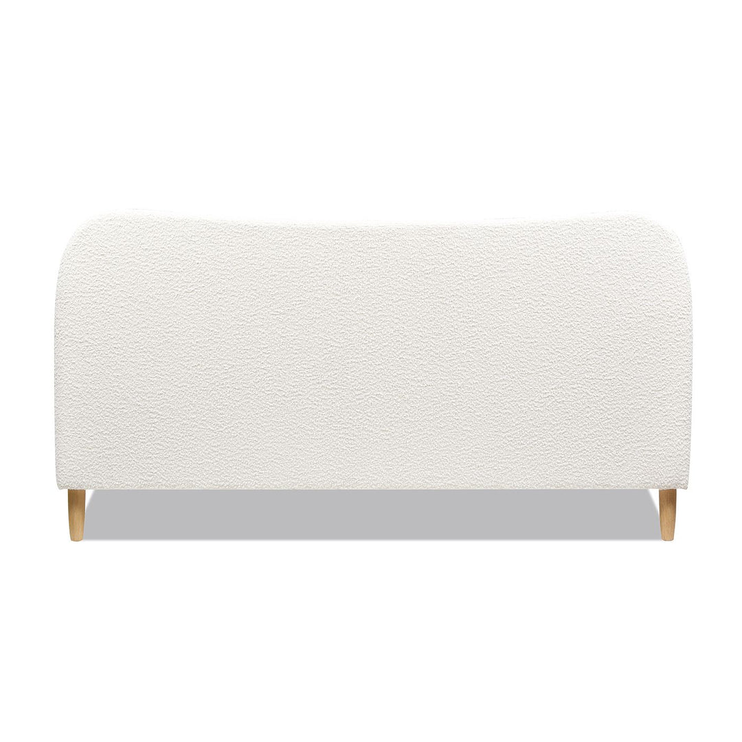Buy farmhouse furniture Roman Curved Headboard Upholstered Platform Bed, King, Ivory White Boucle - Modern Cottage Farmhouse Furniture