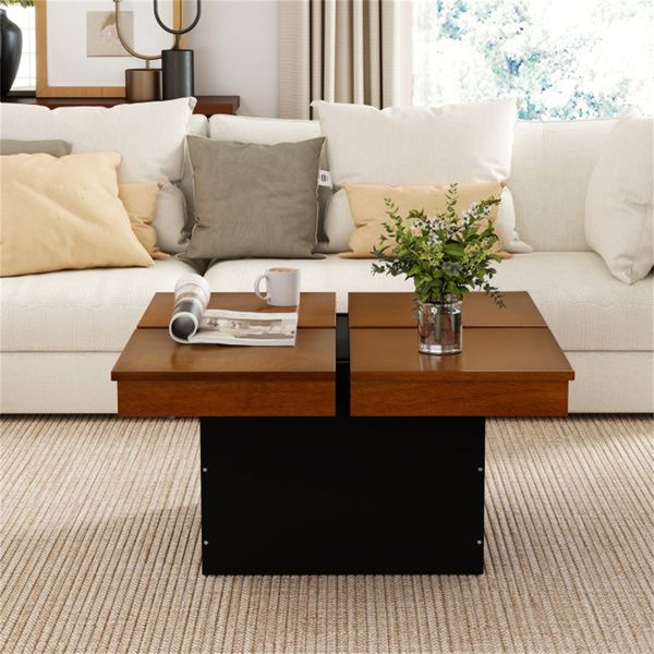 Buy farmhouse furniture Birch Wood Farm | Modern Farmhouse Luxury Square Floating Coffee - Modern Cottage Farmhouse Furniture