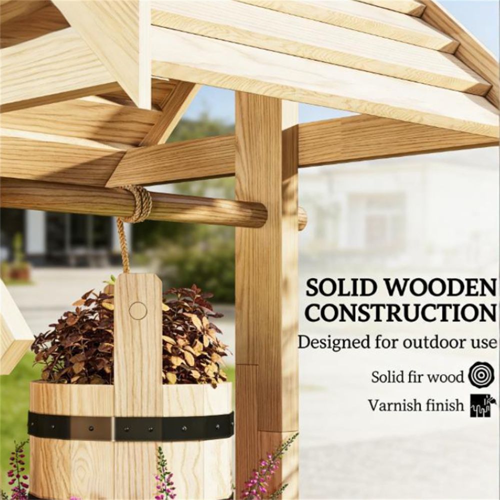 Buy farmhouse furniture Wooden Farmhouse Water Well Outdoor Decor - Modern Cottage Farmhouse Furniture