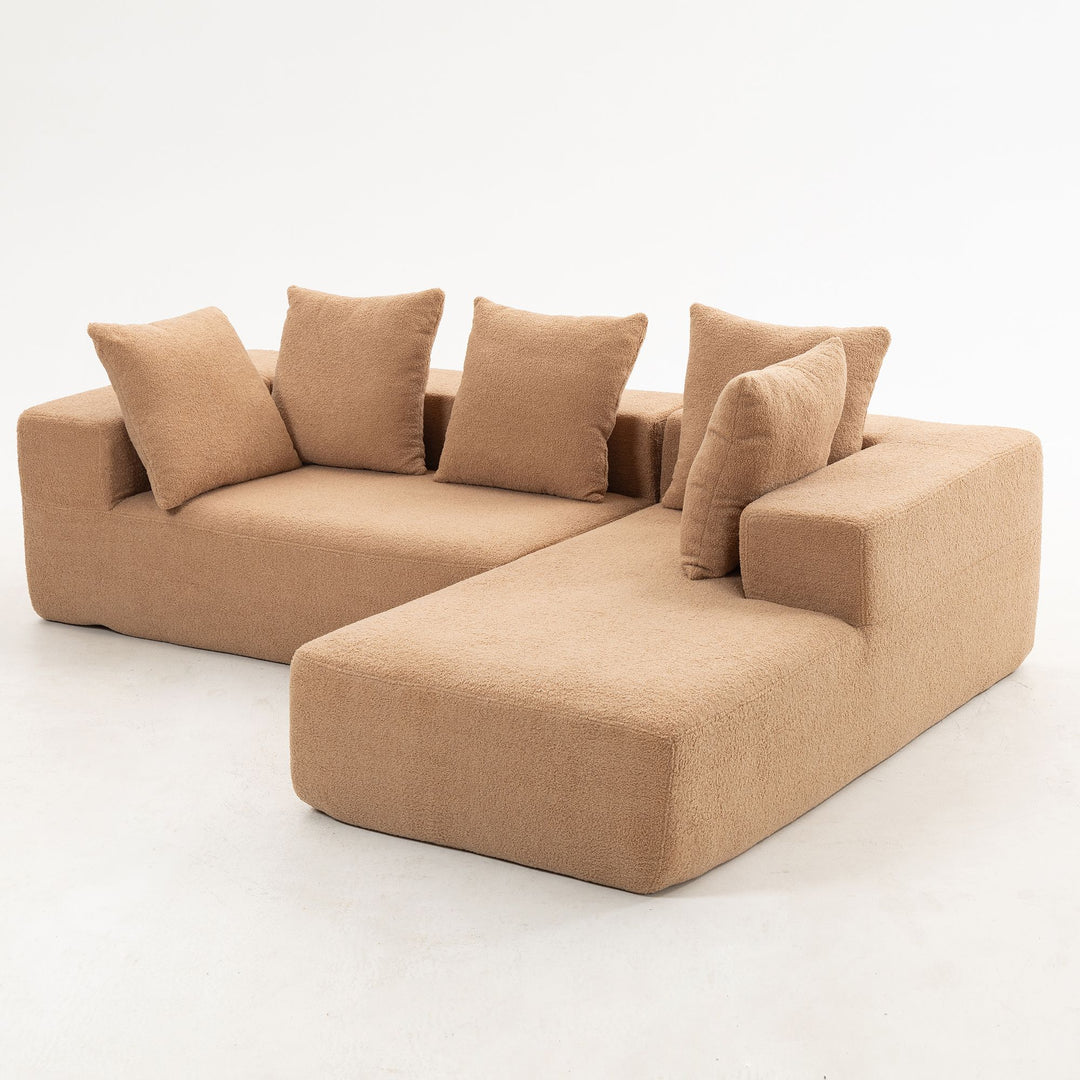 Buy farmhouse furniture Sole Terra | Simple Bouclé Minimalist Apartment Farmhouse Sofa Couch - Modern Cottage Farmhouse Furniture