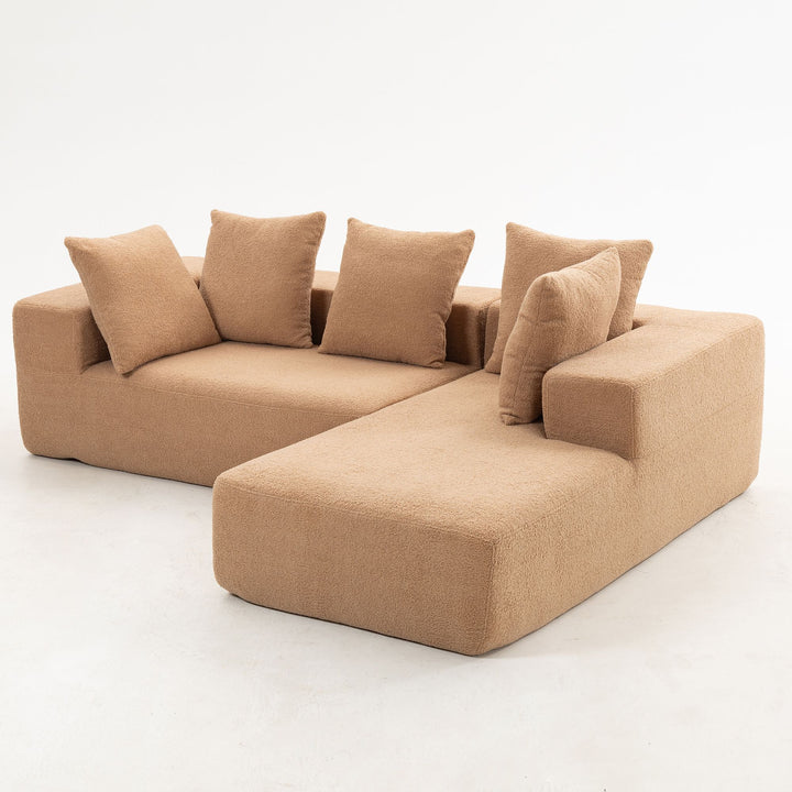 Buy farmhouse furniture Sole Terra | Simple Bouclé Minimalist Apartment Farmhouse Sofa Couch - Modern Cottage Farmhouse Furniture