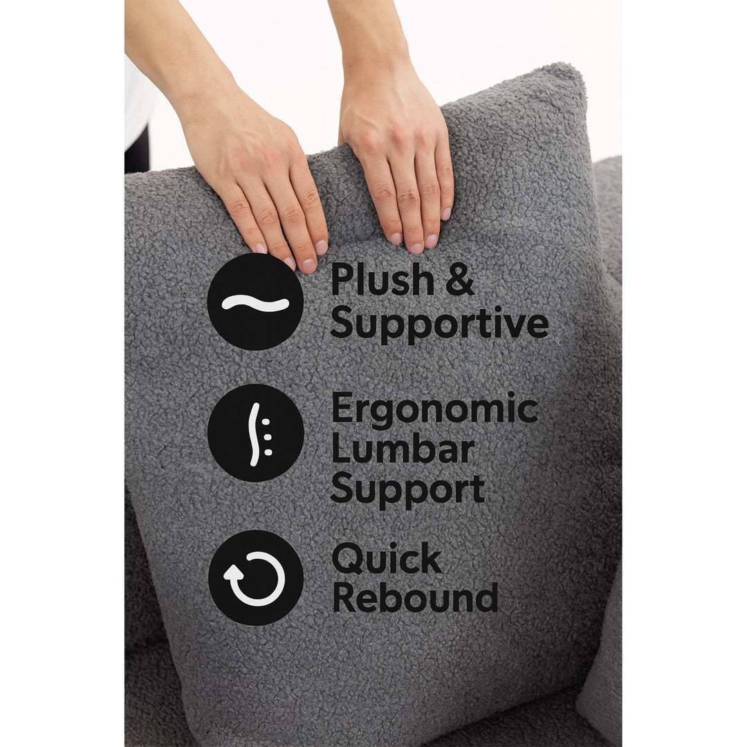 Buy farmhouse furniture Sole Terra | Simple Bouclé Minimalist Apartment Farmhouse Sofa Couch - Modern Cottage Farmhouse Furniture
