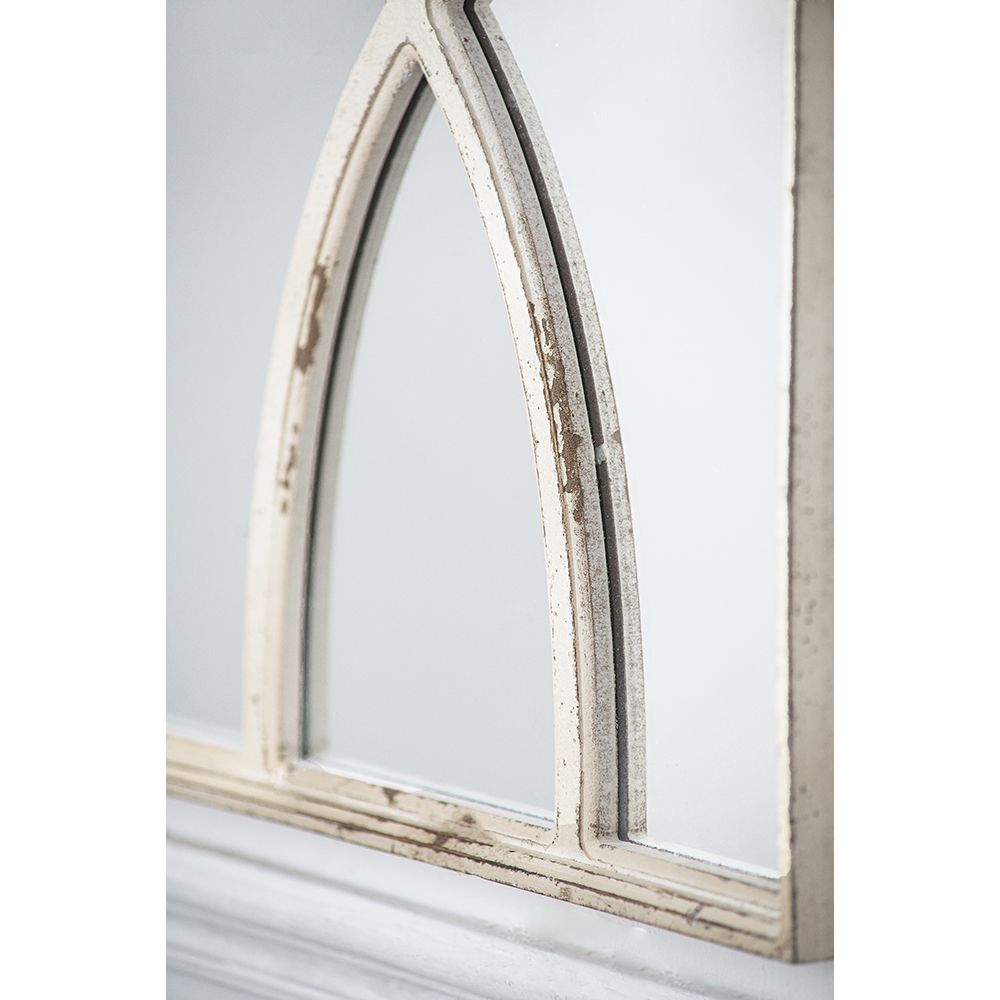 Buy farmhouse furniture Pair of Distressed White Farmhouse Cottage Wooden Wall Mirrors - Modern Cottage Farmhouse Furniture