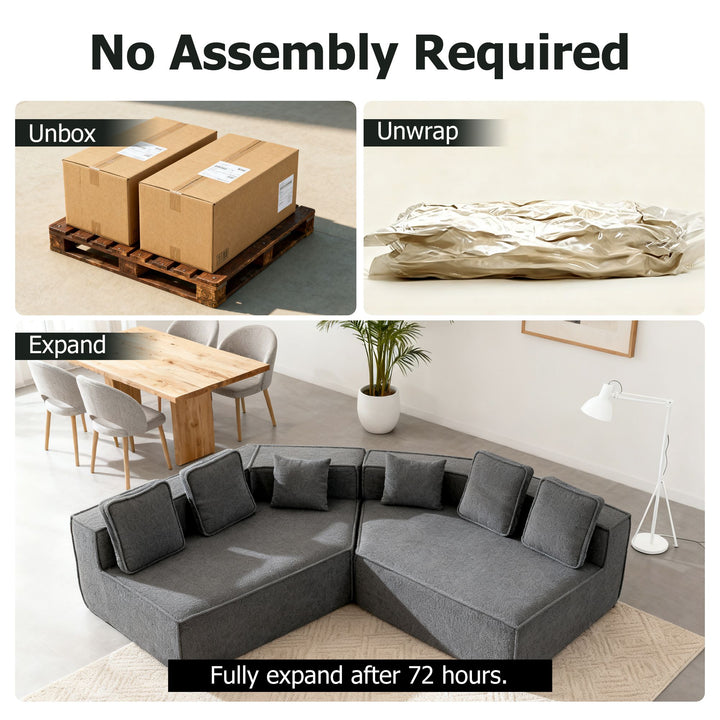 Buy farmhouse furniture The Haven • Extra Large Extra Wide Modular Modern Farmhouse Compressed Sofa - Modern Cottage Farmhouse Furniture