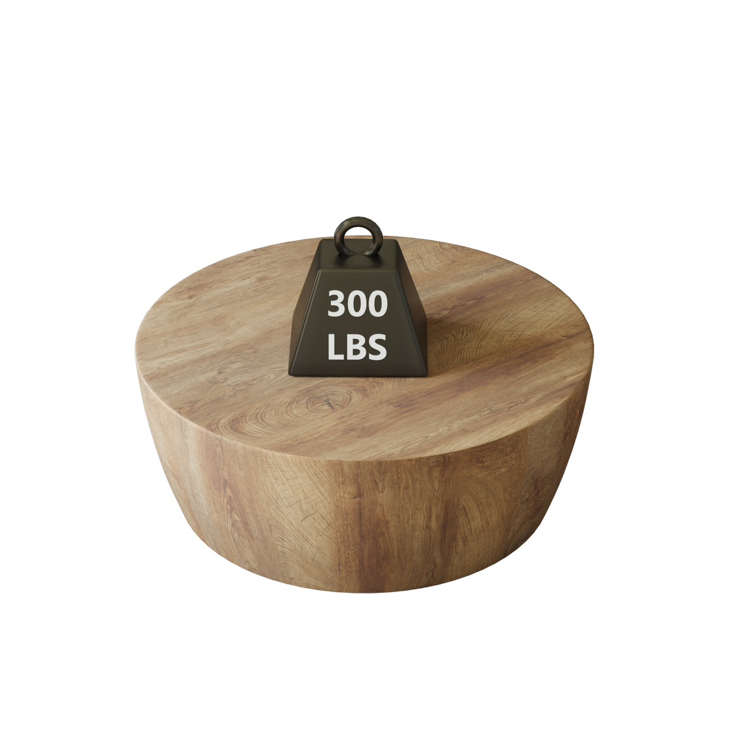 Buy farmhouse furniture White Oak Farm | Modern Farmhouse Wooden Round Coffee table - Modern Cottage Farmhouse Furniture