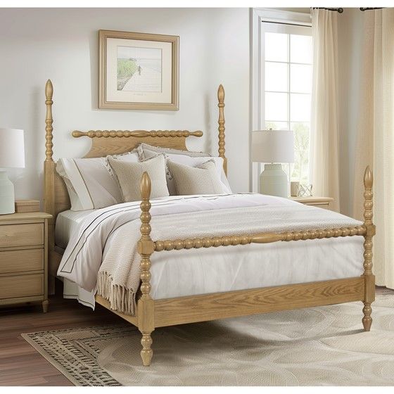 Buy farmhouse furniture The Lily Arce | Tradition Real Wood Farmhouse Queen Bed Frame - Modern Cottage Farmhouse Furniture