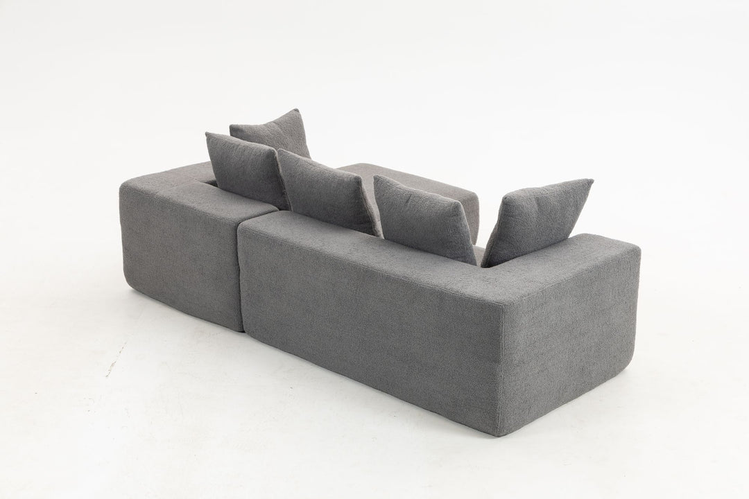 Buy farmhouse furniture Sole Terra | Simple Bouclé Minimalist Apartment Farmhouse Sofa Couch - Modern Cottage Farmhouse Furniture