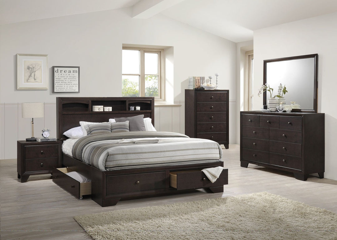 Buy farmhouse furniture Modern bedroom Storage Eastern King Size Bed Drawers Storage Headboard Footboard 1pc Bed Only. - Modern Cottage Farmhouse Furniture