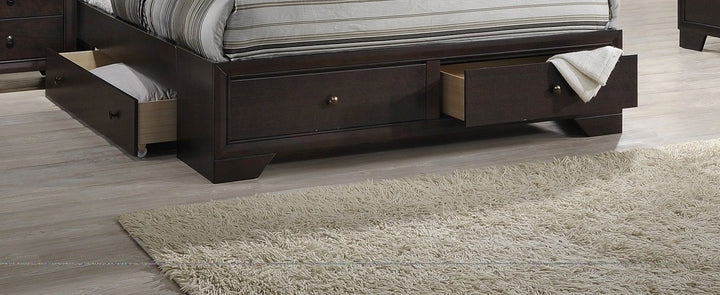 Buy farmhouse furniture Modern bedroom Storage Eastern King Size Bed Drawers Storage Headboard Footboard 1pc Bed Only. - Modern Cottage Farmhouse Furniture
