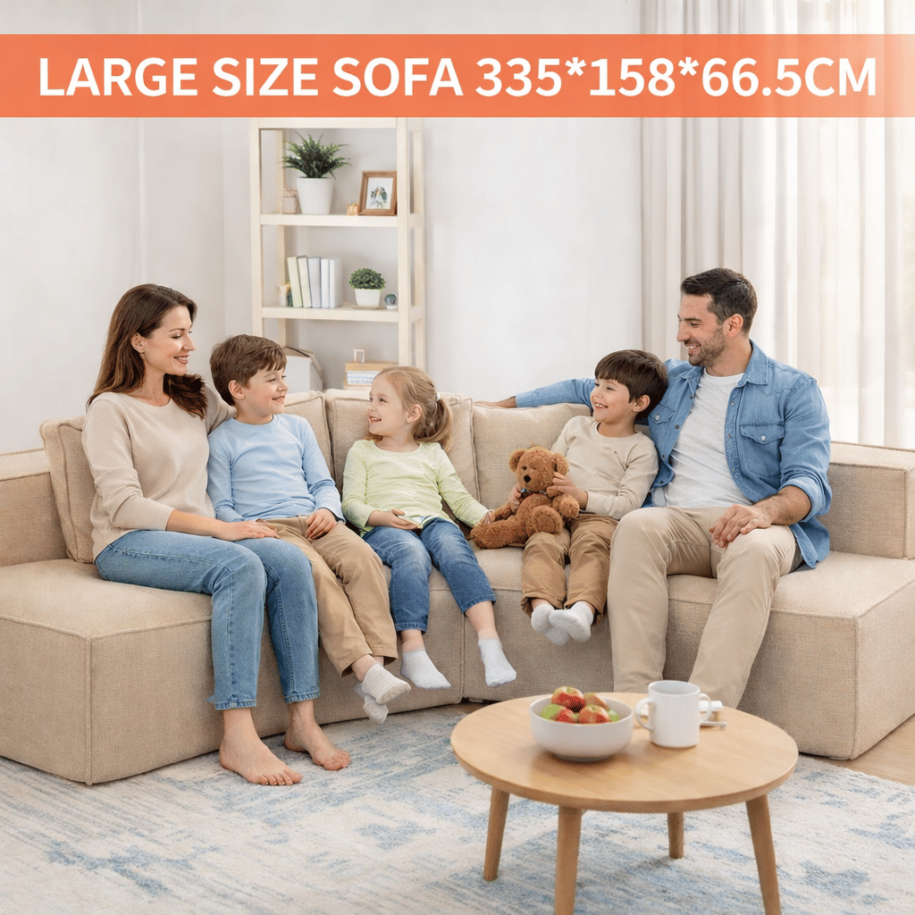 Buy farmhouse furniture The Haven • Extra Large Extra Wide Modular Modern Farmhouse Compressed Sofa - Modern Cottage Farmhouse Furniture