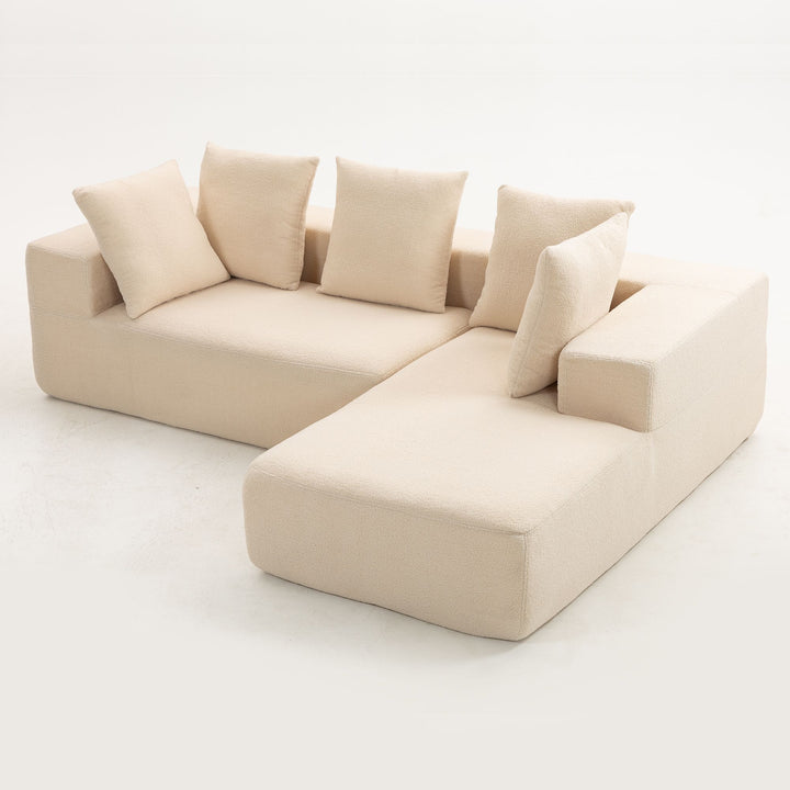 Buy farmhouse furniture Sole Terra | Simple Bouclé Minimalist Apartment Farmhouse Sofa Couch - Modern Cottage Farmhouse Furniture