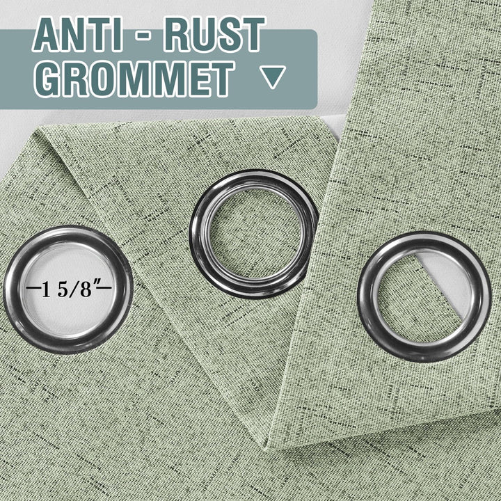 Buy farmhouse furniture Sage Green Solid Grommet 100% Blackout Curtains, 42" x 84", 2 Panels - Modern Cottage Farmhouse Furniture