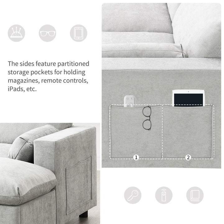 Buy farmhouse furniture Modern Farmhouse Grey Three Seater Sofa Couch - Modern Cottage Farmhouse Furniture