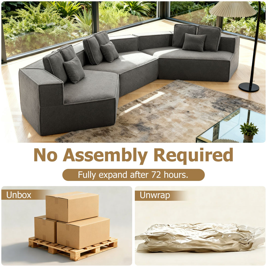 Buy farmhouse furniture Lily • Extra Large Extra Wide Modular Modern Farmhouse Compressed Sofa - Modern Cottage Farmhouse Furniture