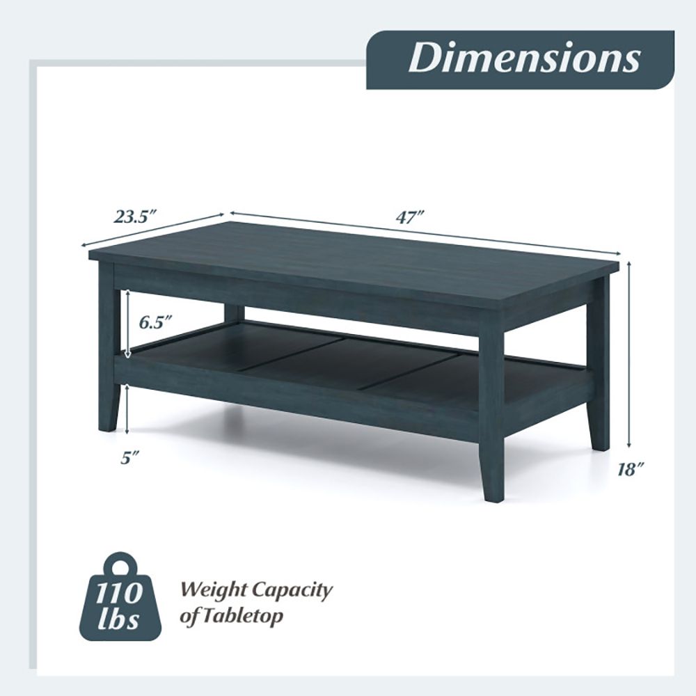 Buy farmhouse furniture Farmhouse Coffee Table Rustic Cocktail Center Table with Thickened Tabletop - Modern Cottage Farmhouse Furniture