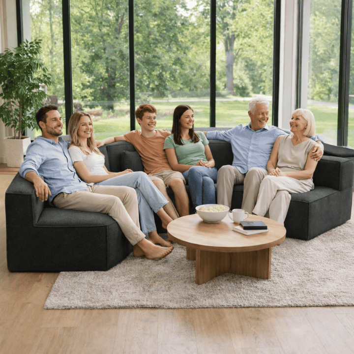 Buy farmhouse furniture Lily • Extra Large Extra Wide Modular Modern Farmhouse Compressed Sofa - Modern Cottage Farmhouse Furniture