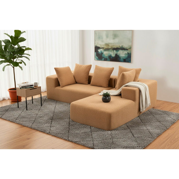 Buy farmhouse furniture Sole Terra | Simple Bouclé Minimalist Apartment Farmhouse Sofa Couch - Modern Cottage Farmhouse Furniture