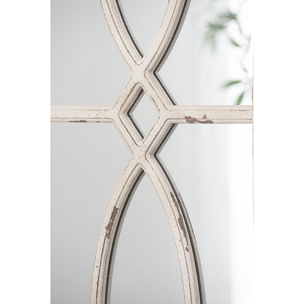 Buy farmhouse furniture Pair of Distressed White Farmhouse Cottage Wooden Wall Mirrors - Modern Cottage Farmhouse Furniture