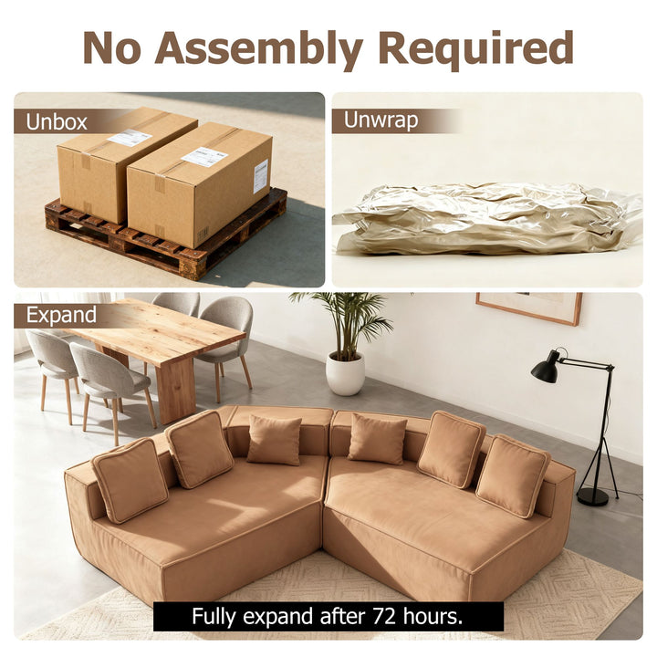 Buy farmhouse furniture The Haven • Extra Large Extra Wide Modular Modern Farmhouse Compressed Sofa - Modern Cottage Farmhouse Furniture