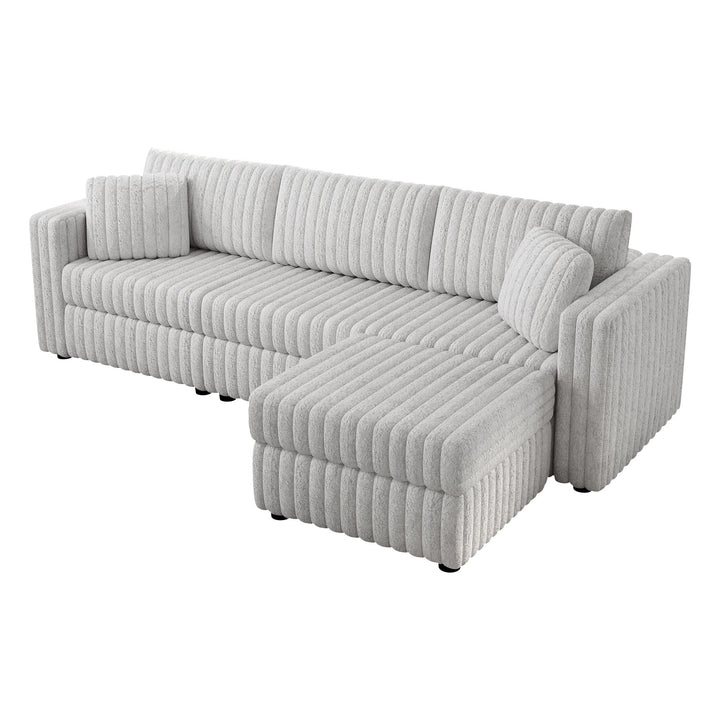 Buy farmhouse furniture Oversize Soft Rabbit Plush 3-Person Farmhouse Couch Sofa with Ottoman with Hydraulic Lift. - Modern Cottage Farmhouse Furniture