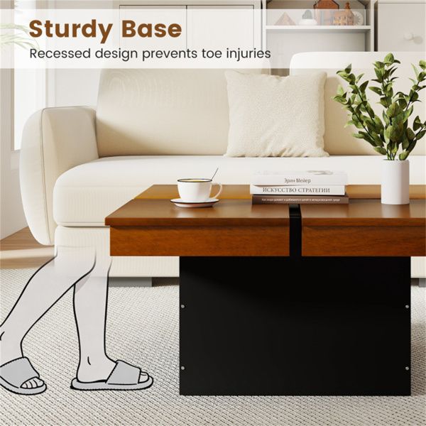 Buy farmhouse furniture Birch Wood Farm | Modern Farmhouse Luxury Square Floating Coffee - Modern Cottage Farmhouse Furniture