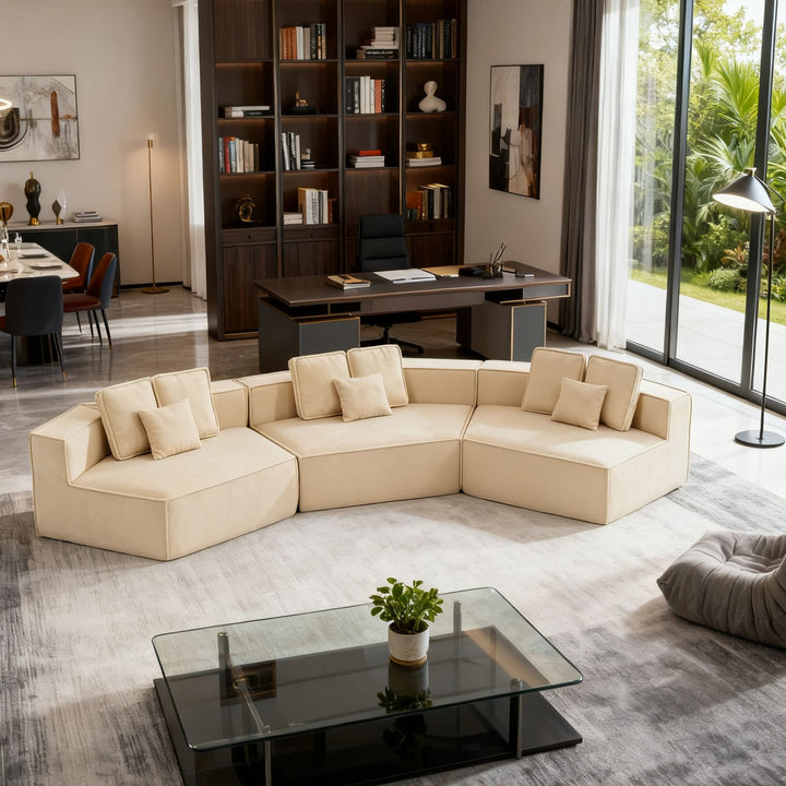 Buy farmhouse furniture Lily • Extra Large Extra Wide Modular Modern Farmhouse Compressed Sofa - Modern Cottage Farmhouse Furniture