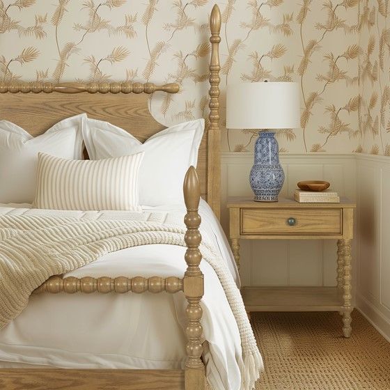 Buy farmhouse furniture The Lily Arce | Tradition Real Wood Farmhouse Queen Bed Frame - Modern Cottage Farmhouse Furniture