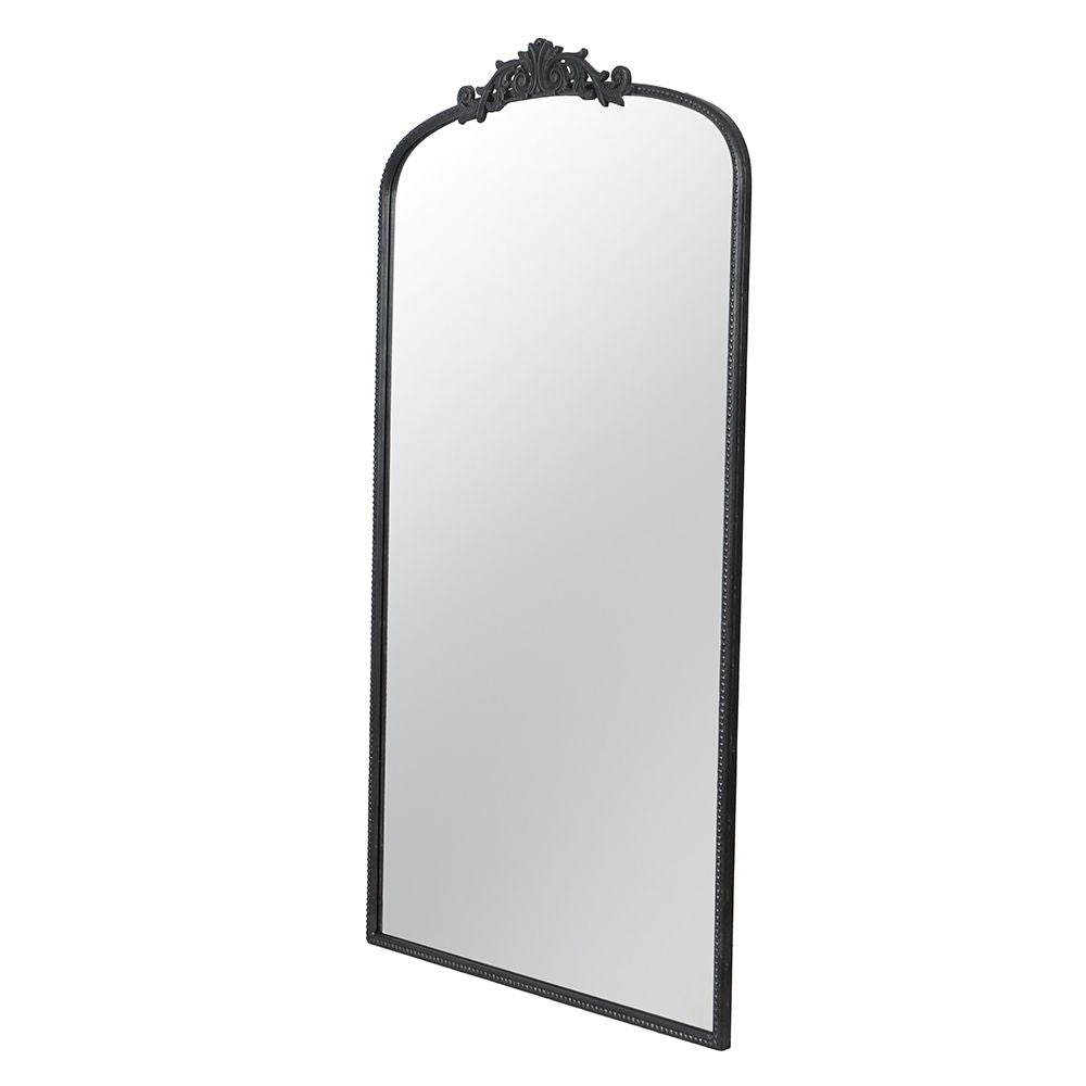 Buy farmhouse furniture Les Saules | Elegant Modern Farmhouse Black Contemporary Large Arched Full Length Mirror - Modern Cottage Farmhouse Furniture