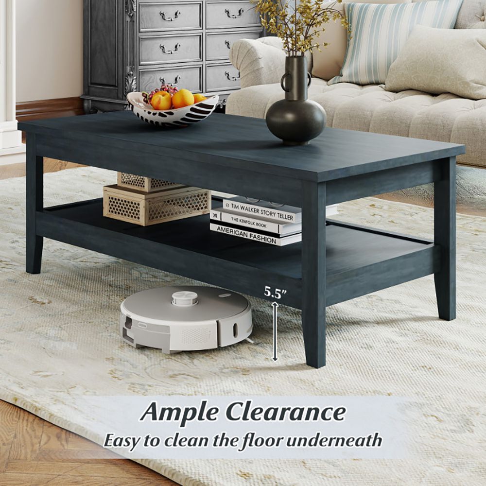 Buy farmhouse furniture Farmhouse Coffee Table Rustic Cocktail Center Table with Thickened Tabletop - Modern Cottage Farmhouse Furniture