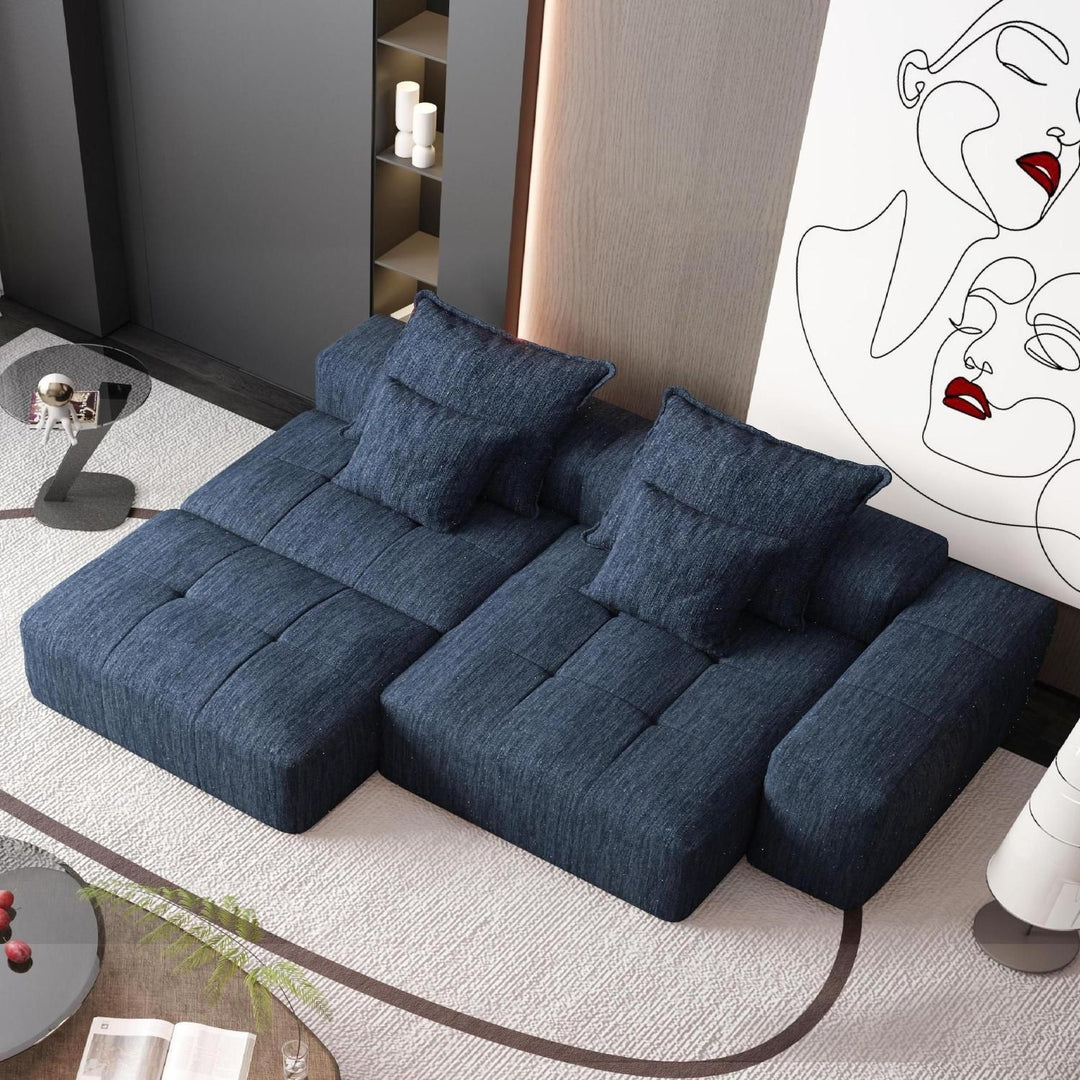 Buy farmhouse furniture The Blue Ridge | Modern Contemporary Farmhouse Oversized Modular Sectional Sofa with Ottoman - Modern Cottage Farmhouse Furniture