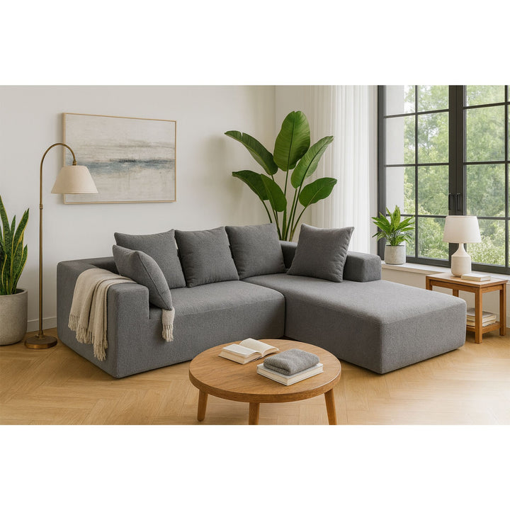 Buy farmhouse furniture Sole Terra | Simple Bouclé Minimalist Apartment Farmhouse Sofa Couch - Modern Cottage Farmhouse Furniture