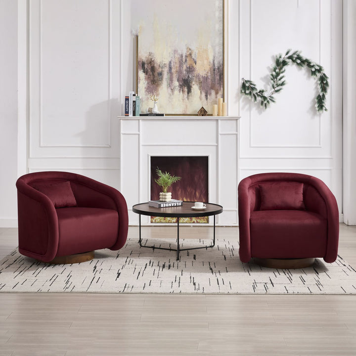 Buy farmhouse furniture Velvet Hearth | Velvet Red Contemporary Accent Chair - Modern Cottage Farmhouse Furniture