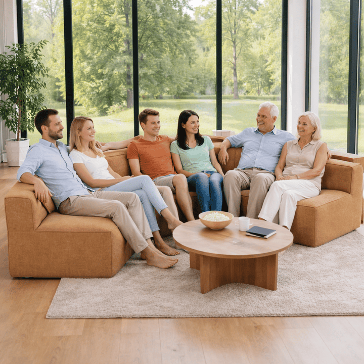 Buy farmhouse furniture Lily • Extra Large Extra Wide Modular Modern Farmhouse Compressed Sofa - Modern Cottage Farmhouse Furniture