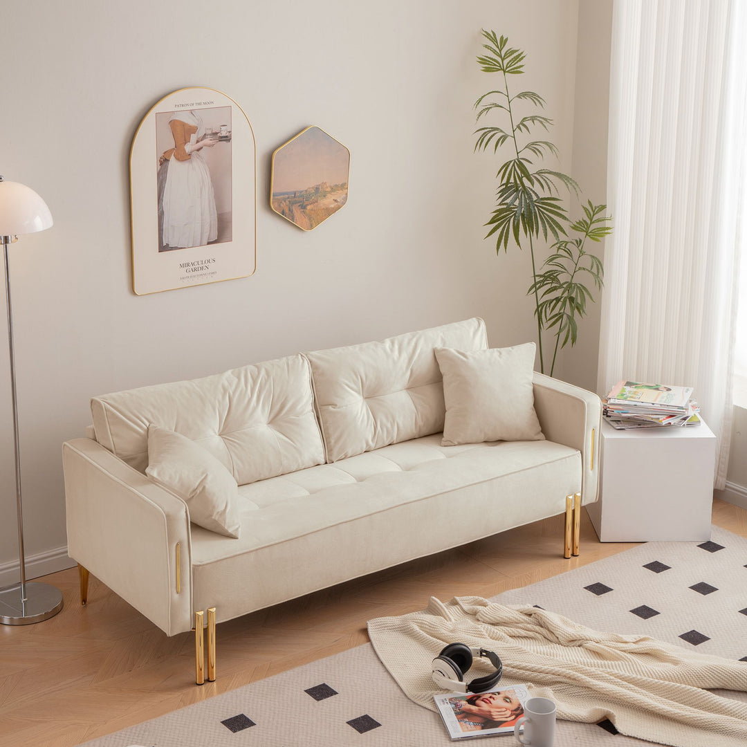 Buy farmhouse furniture Modern Farmhouse Cottage Upholstered 3-Seater Sofa Couch - Modern Cottage Farmhouse Furniture
