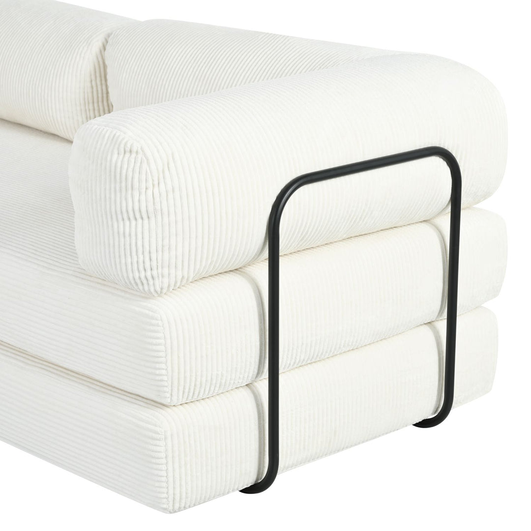 Buy farmhouse furniture Le Marie • White L-Shaped Modular Modern European Farmhouse Style Sofa Bed - Modern Cottage Farmhouse Furniture