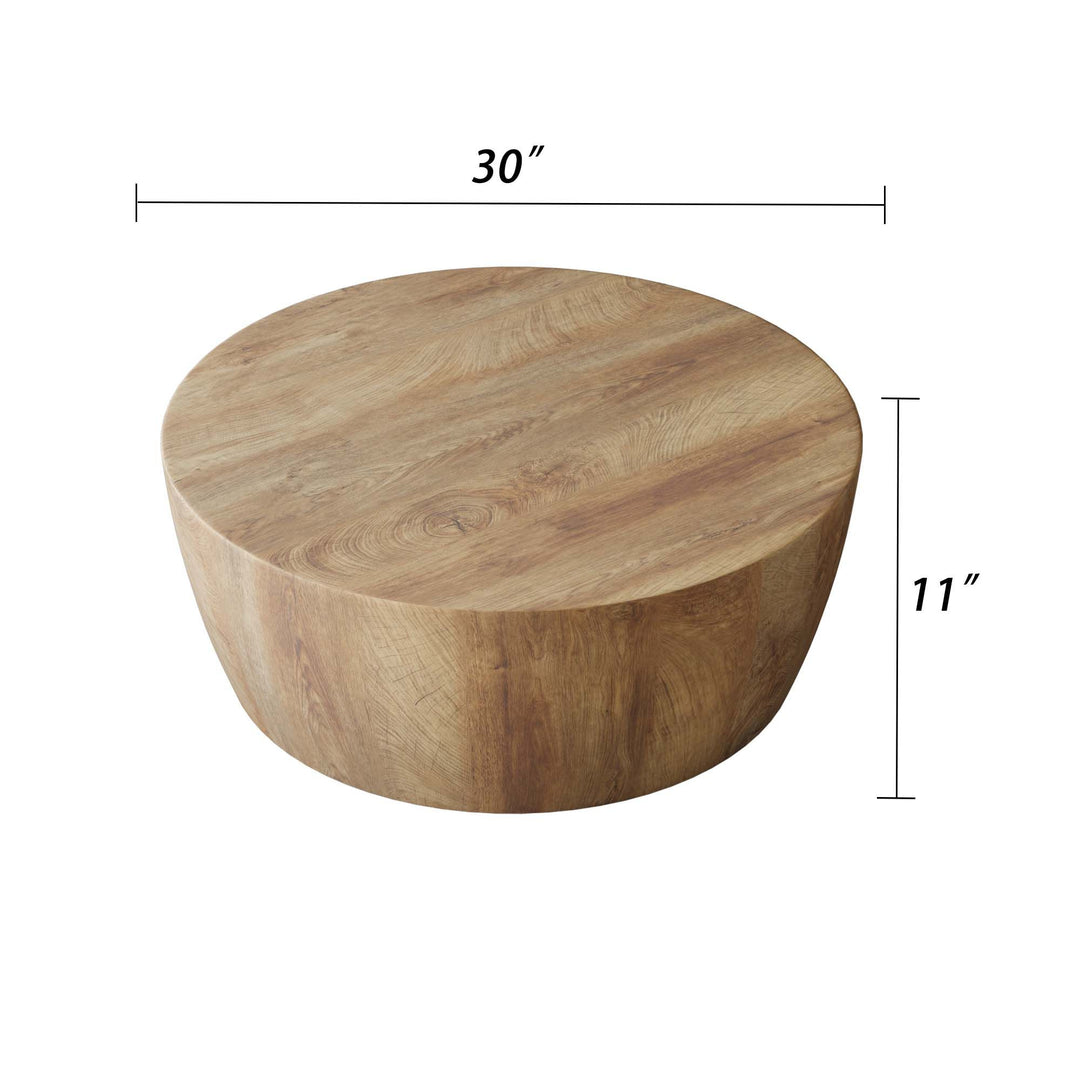 Buy farmhouse furniture White Oak Farm | Modern Farmhouse Wooden Round Coffee table - Modern Cottage Farmhouse Furniture